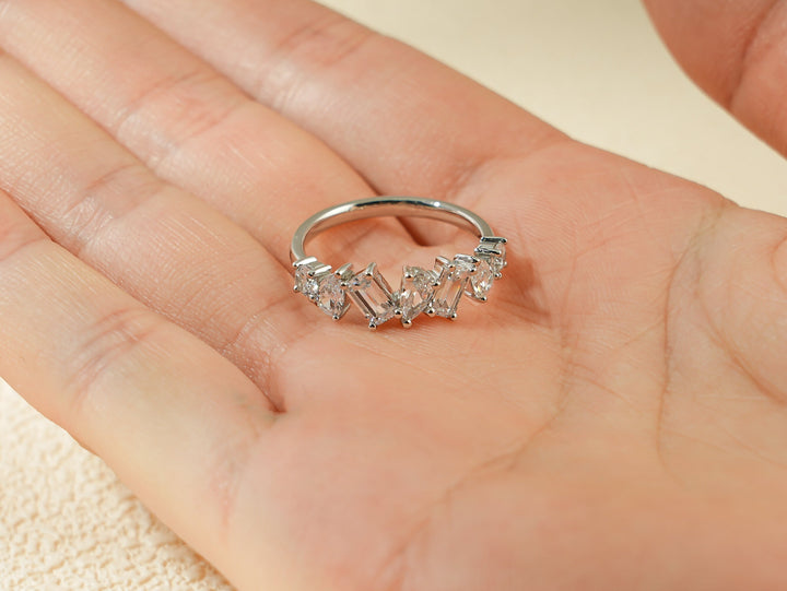 1.20CT Multi Diamond CVD EF/VVS Wedding Band For Women, Anniversary Gift