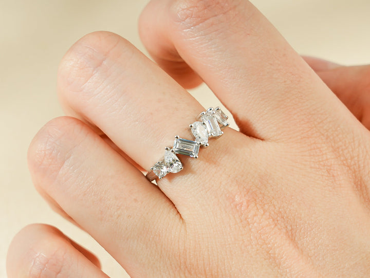 1.20CT Multi Diamond CVD EF/VVS Wedding Band For Women, Anniversary Gift
