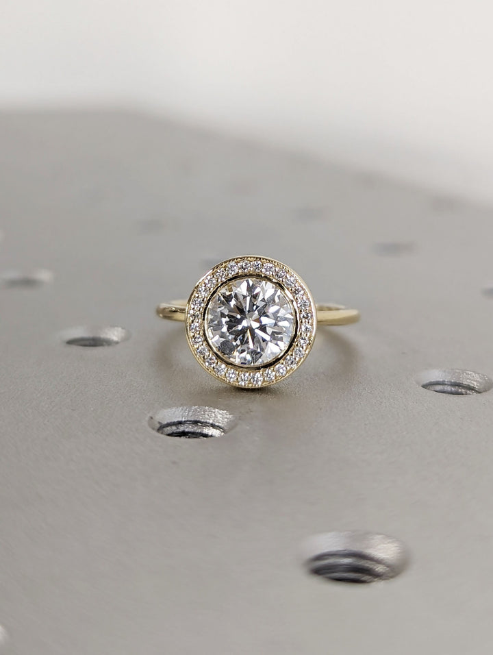 1.50CT Round Solitaire Lab Grown Diamond Engagement Ring For Her