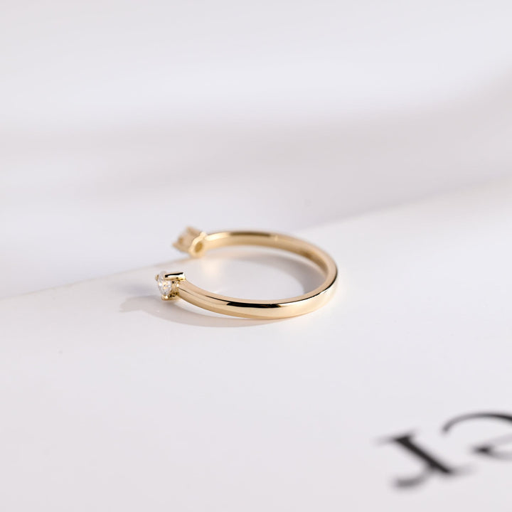 0.10CT Round Cut Open CVD EF/VVS Diamond Wedding Band