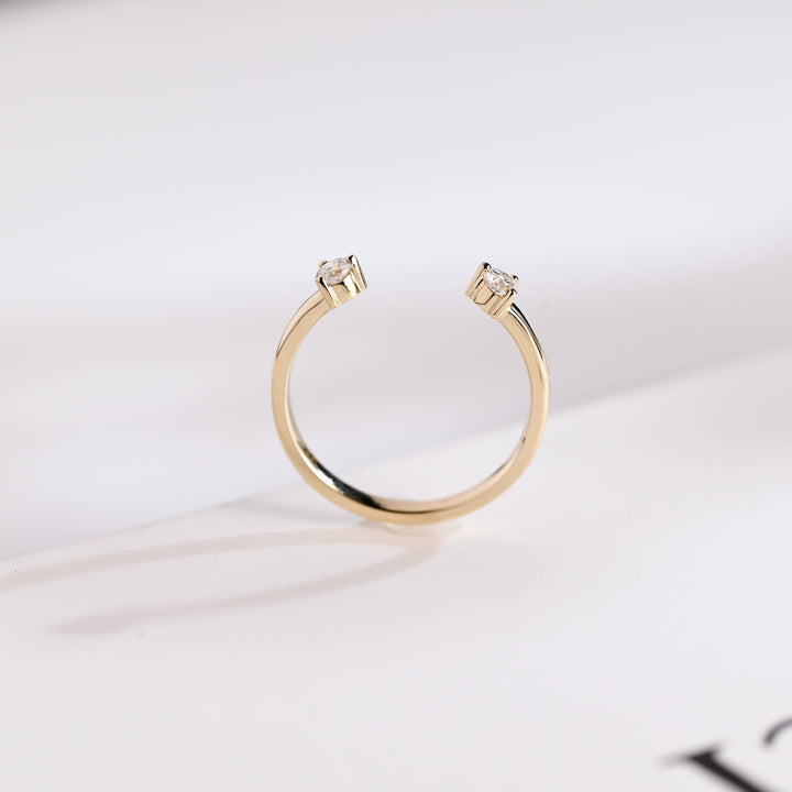 0.10CT Round Cut Open CVD EF/VVS Diamond Wedding Band