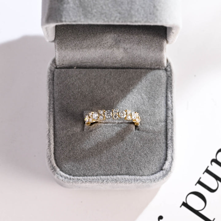 1.50CT Round Cut Cluster CVD EF/VVS Diamond Maximalist Wedding Band