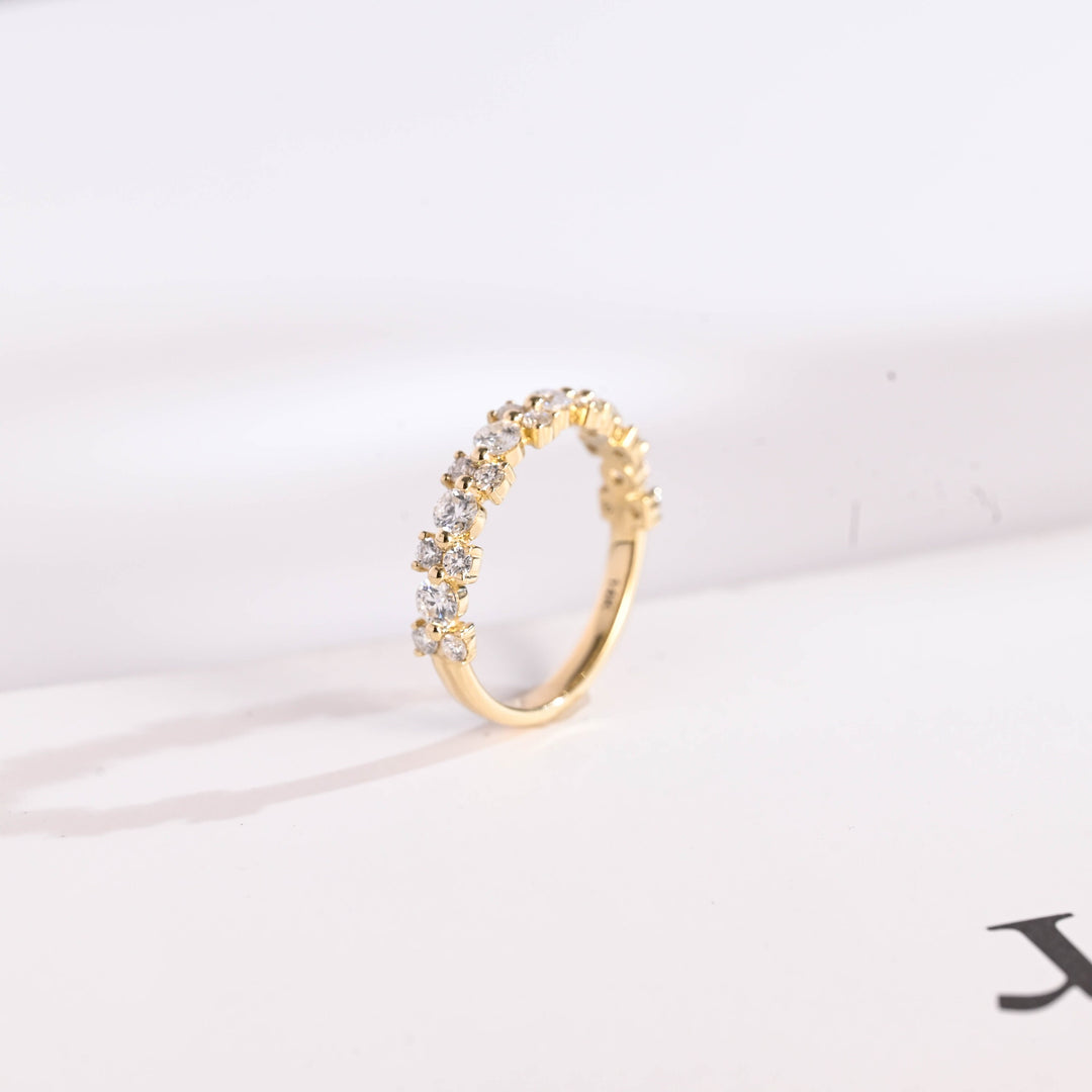 1.50CT Round Cut Cluster CVD EF/VVS Diamond Maximalist Wedding Band