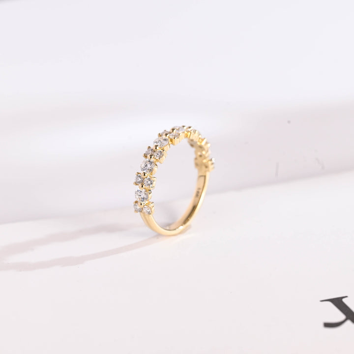 1.50CT Round Cut Cluster CVD EF/VVS Diamond Maximalist Wedding Band