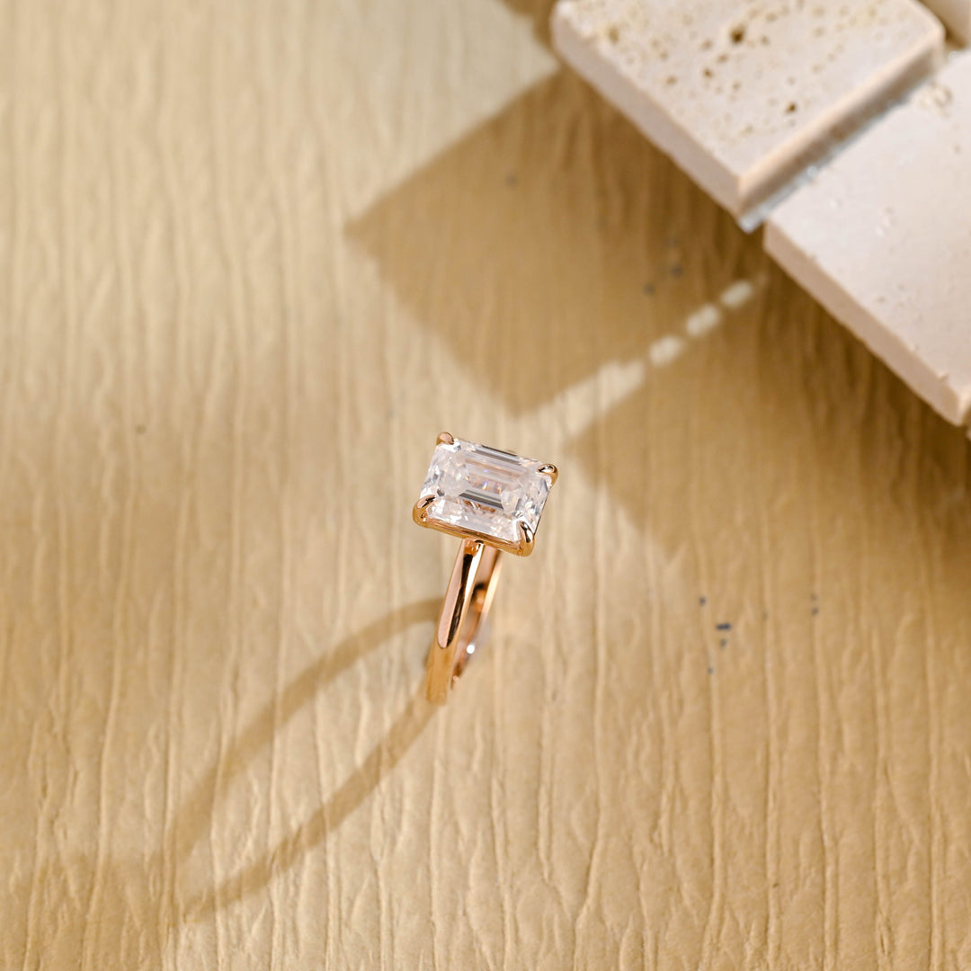 1.50CT Emerald Cut Solitaire Lab Grown Diamond Engagement Ring For Women