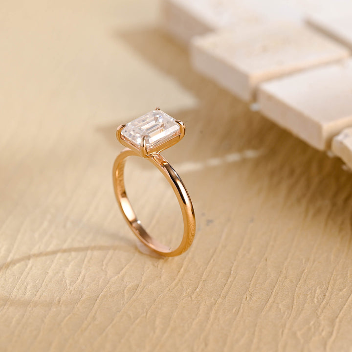 1.50CT Emerald Cut Solitaire Lab Grown Diamond Engagement Ring For Women