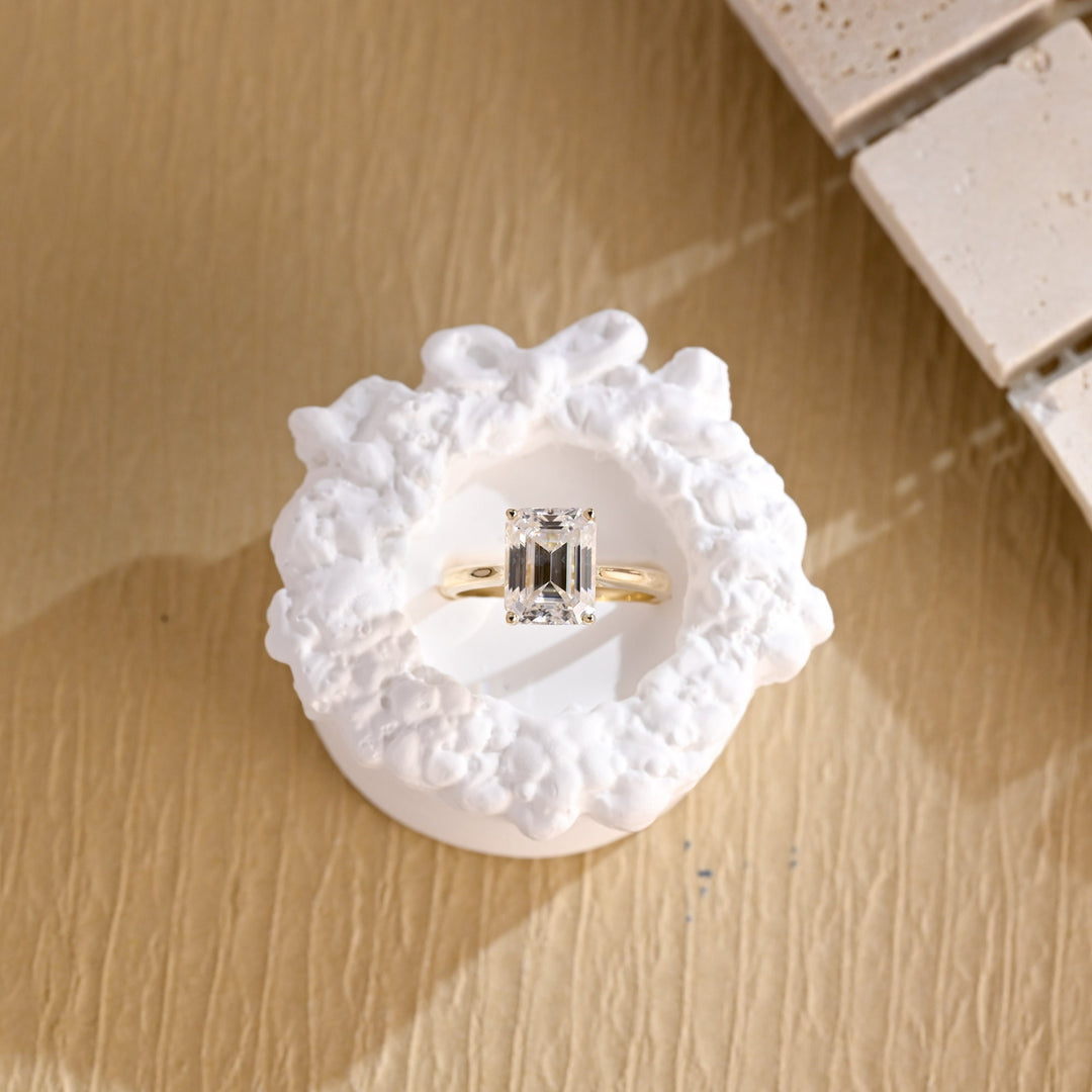 2.0CT Emerald Cut Lab Grown Diamond Solitaire Engagement Ring For Women