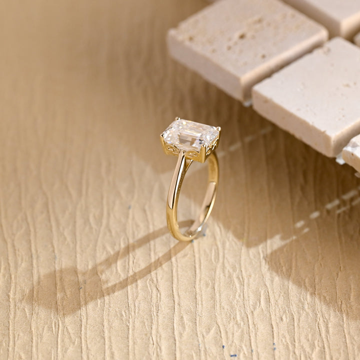 2.0CT Emerald Cut Lab Grown Diamond Solitaire Engagement Ring For Women