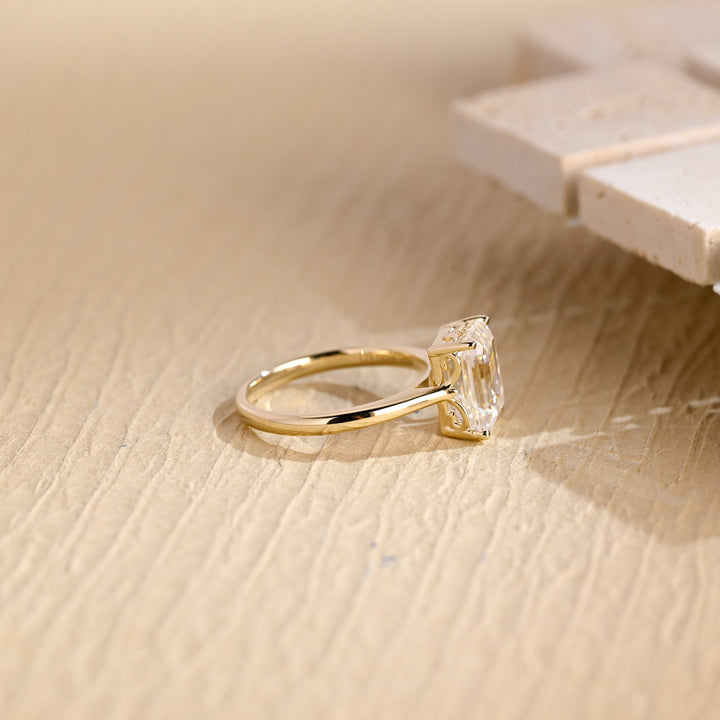 2.0CT Emerald Cut Lab Grown Diamond Solitaire Engagement Ring For Women