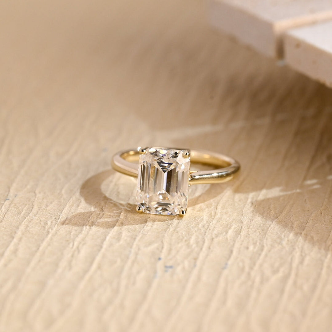 2.0CT Emerald Cut Lab Grown Diamond Solitaire Engagement Ring For Women