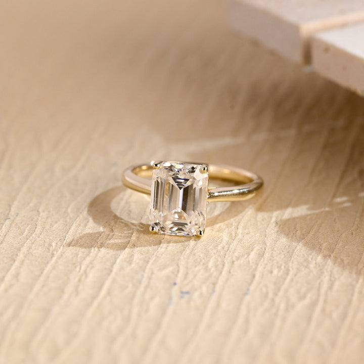 2.0CT Emerald Cut Lab Grown Diamond Solitaire Engagement Ring For Women