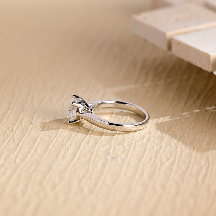 1.0CT Round Cut Solitaire Lab Grown Diamond Engagement Ring, Proposal Ring