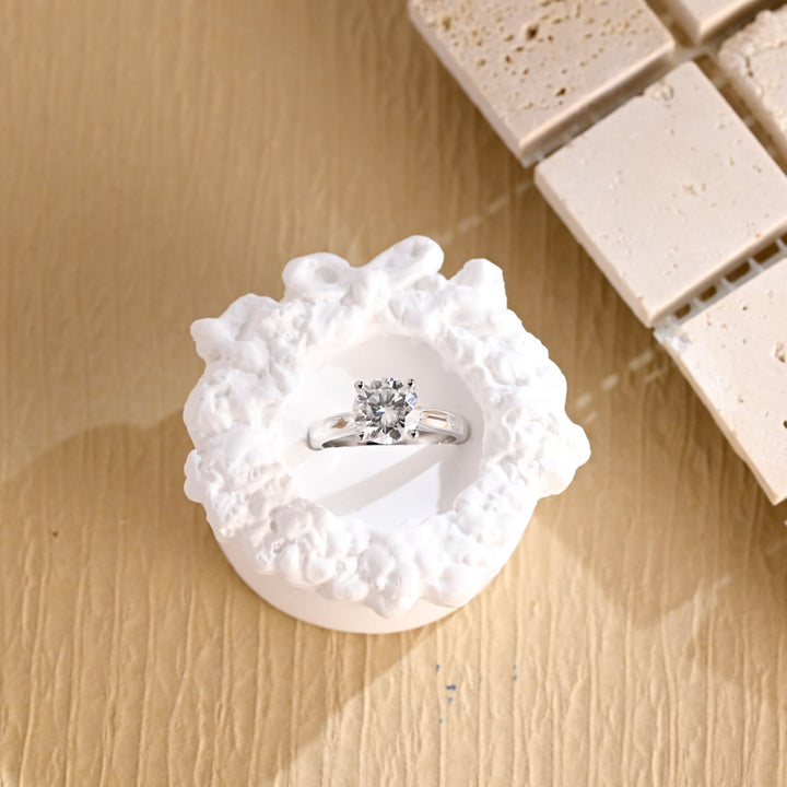 1.0CT Round Cut Solitaire Lab Grown Diamond Engagement Ring, Proposal Ring