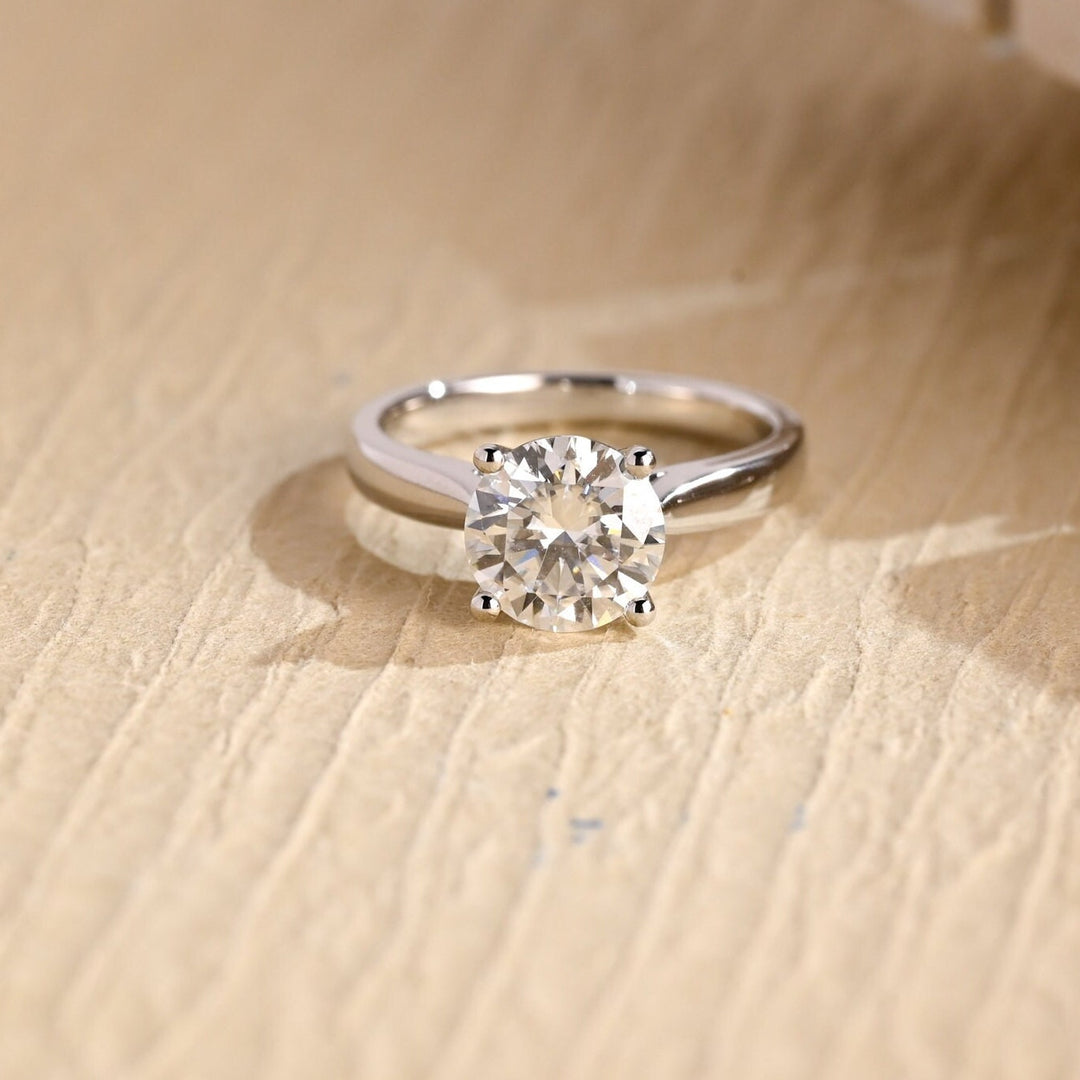 1.0CT Round Cut Solitaire Lab Grown Diamond Engagement Ring, Proposal Ring