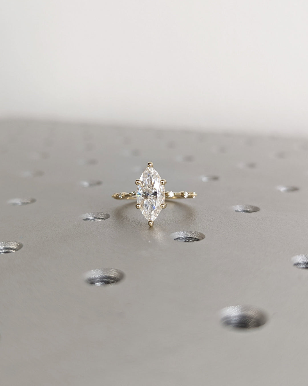 1.50CT Marquise Cut Hidden Halo Lab Grown Petite Pave Diamond Engagement Ring For Her Maximalist Wedding Ring