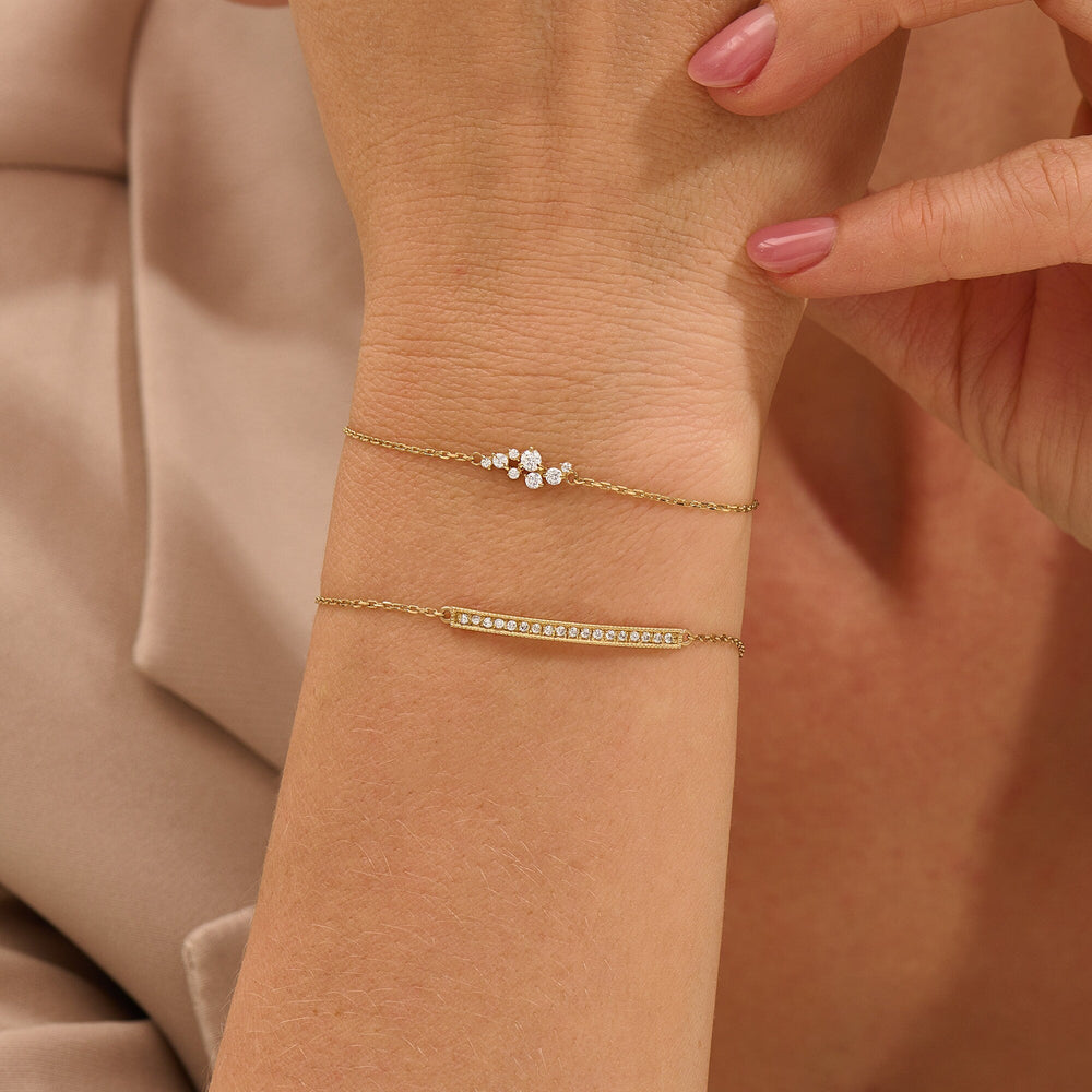 Round Cut Moissanite Diamond Cluster Bracelet for Women - Doozy Diamonds