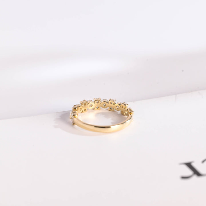 1.50CT Round Cut Cluster CVD EF/VVS Diamond Maximalist Wedding Band