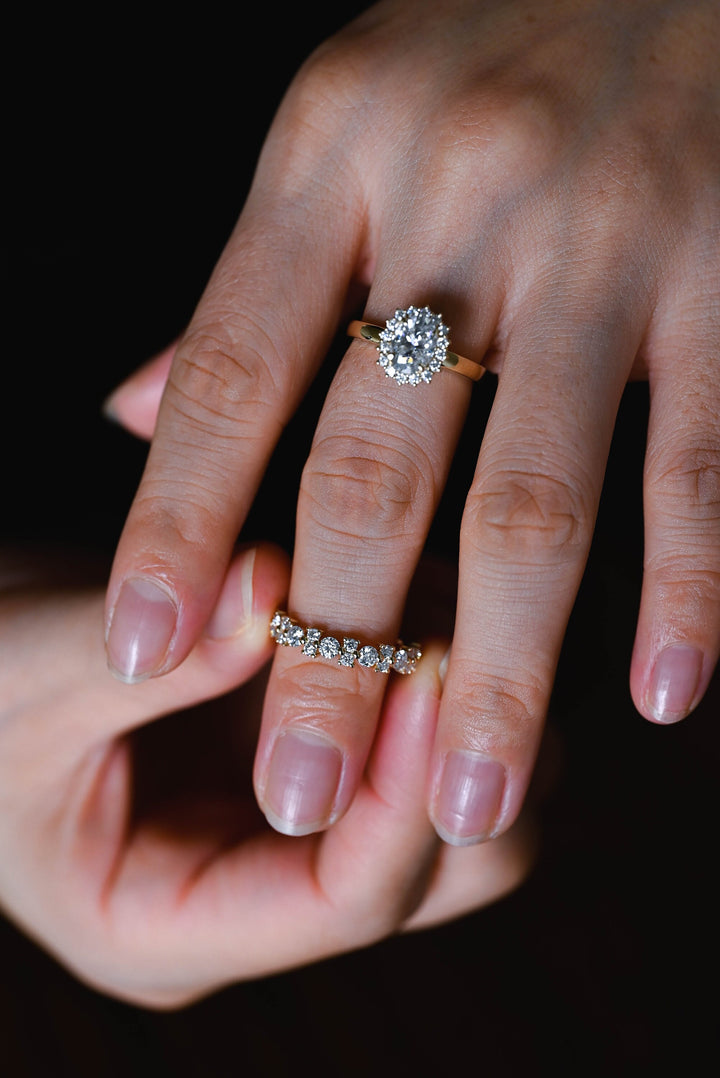 1.50CT Round Cut Cluster CVD EF/VVS Diamond Maximalist Wedding Band