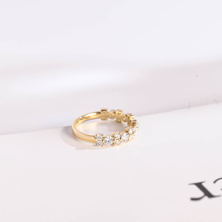 1.50CT Round Cut Cluster CVD EF/VVS Diamond Maximalist Wedding Band