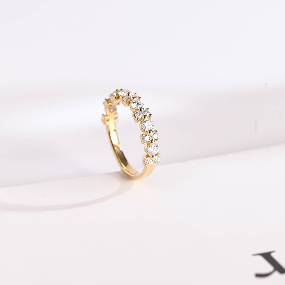 1.50CT Round Cut Cluster CVD EF/VVS Diamond Maximalist Wedding Band