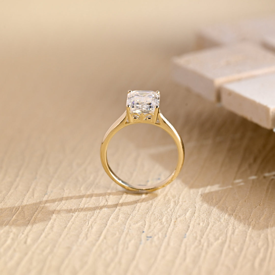 2.0CT Emerald Cut Lab Grown Diamond Solitaire Engagement Ring For Women