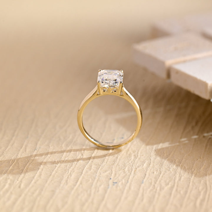 2.0CT Emerald Cut Lab Grown Diamond Solitaire Engagement Ring For Women