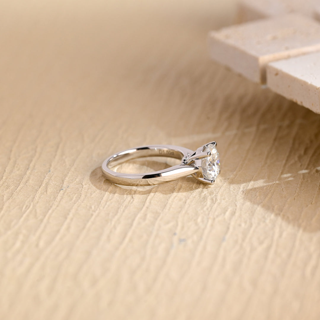 1.0CT Round Cut Solitaire Lab Grown Diamond Engagement Ring, Proposal Ring