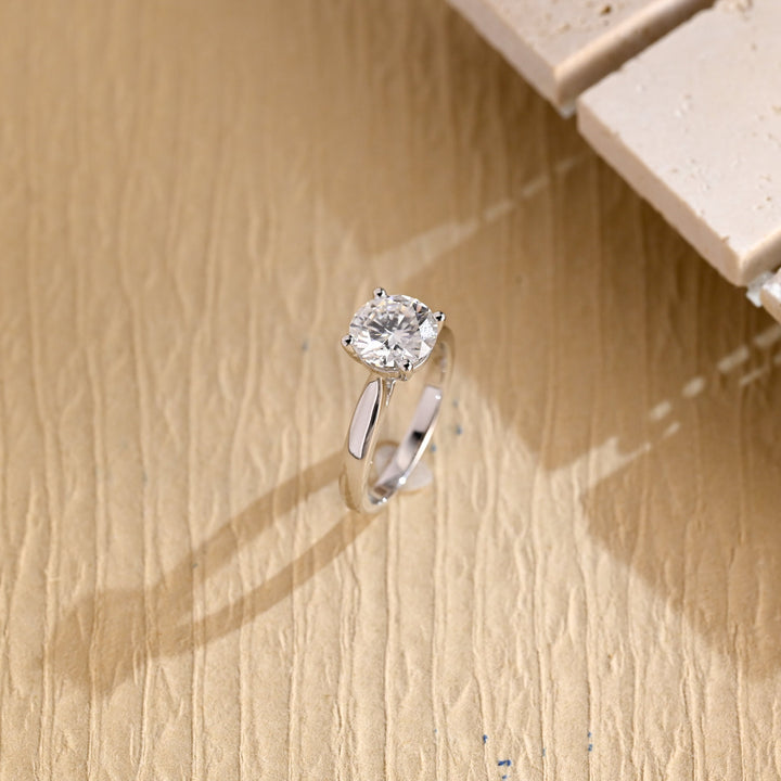 1.0CT Round Cut Solitaire Lab Grown Diamond Engagement Ring, Proposal Ring