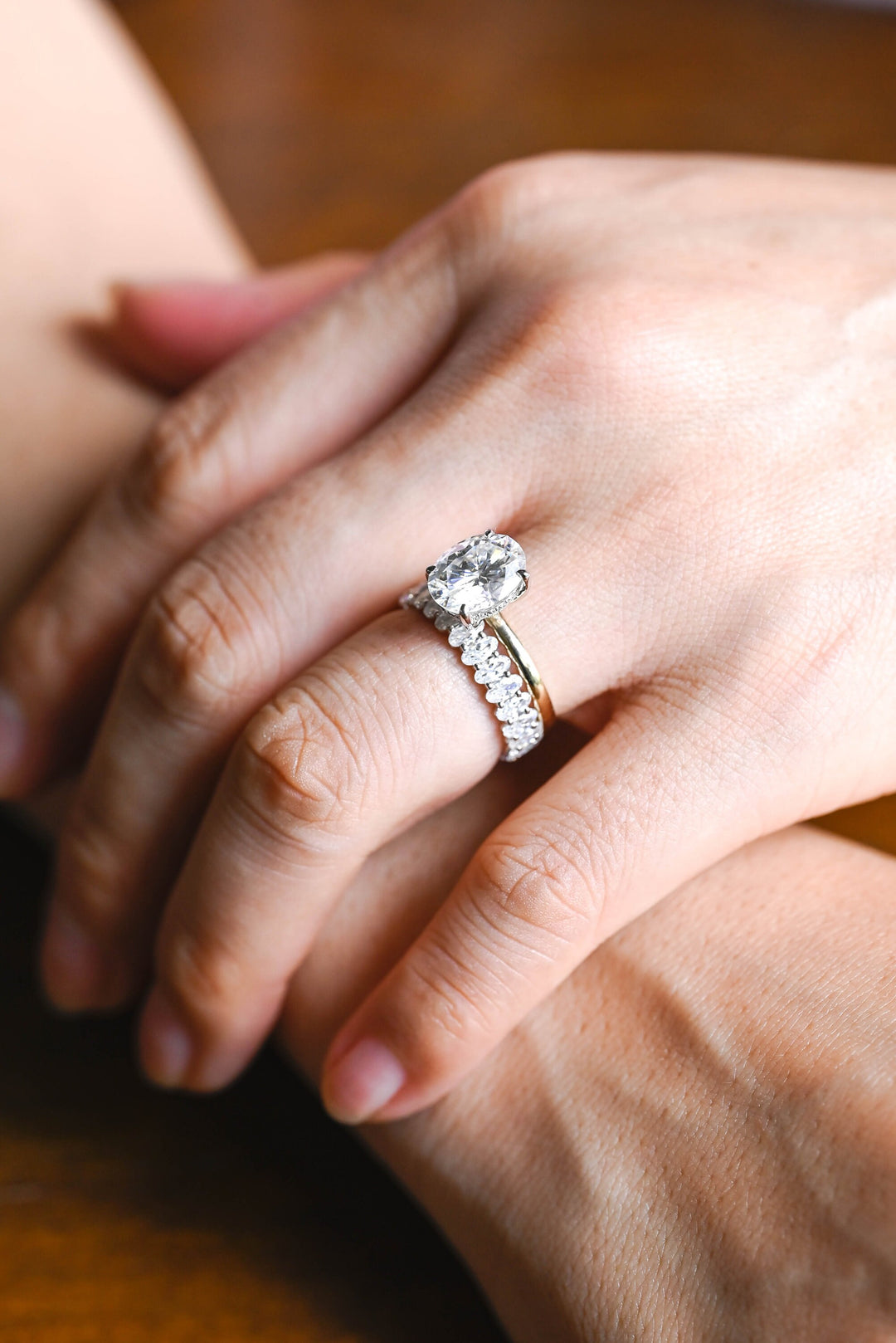 2.0CT Oval Cut Eternity CVD EF/VVS Diamond Wedding Band, For Women