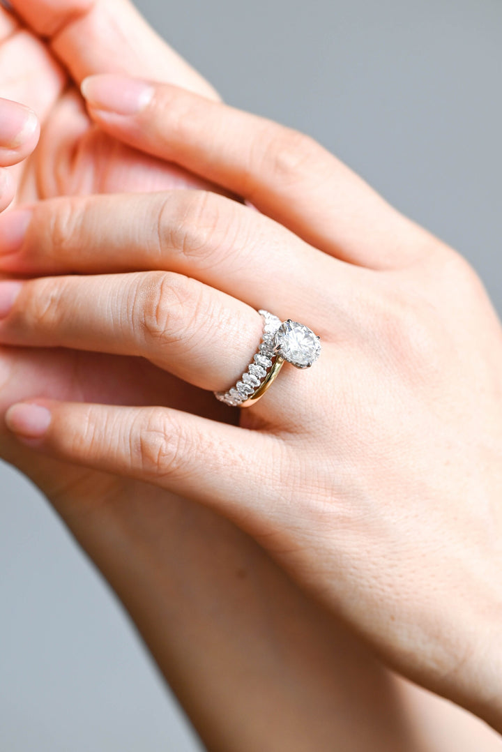 2.0CT Oval Cut Eternity CVD EF/VVS Diamond Wedding Band, For Women