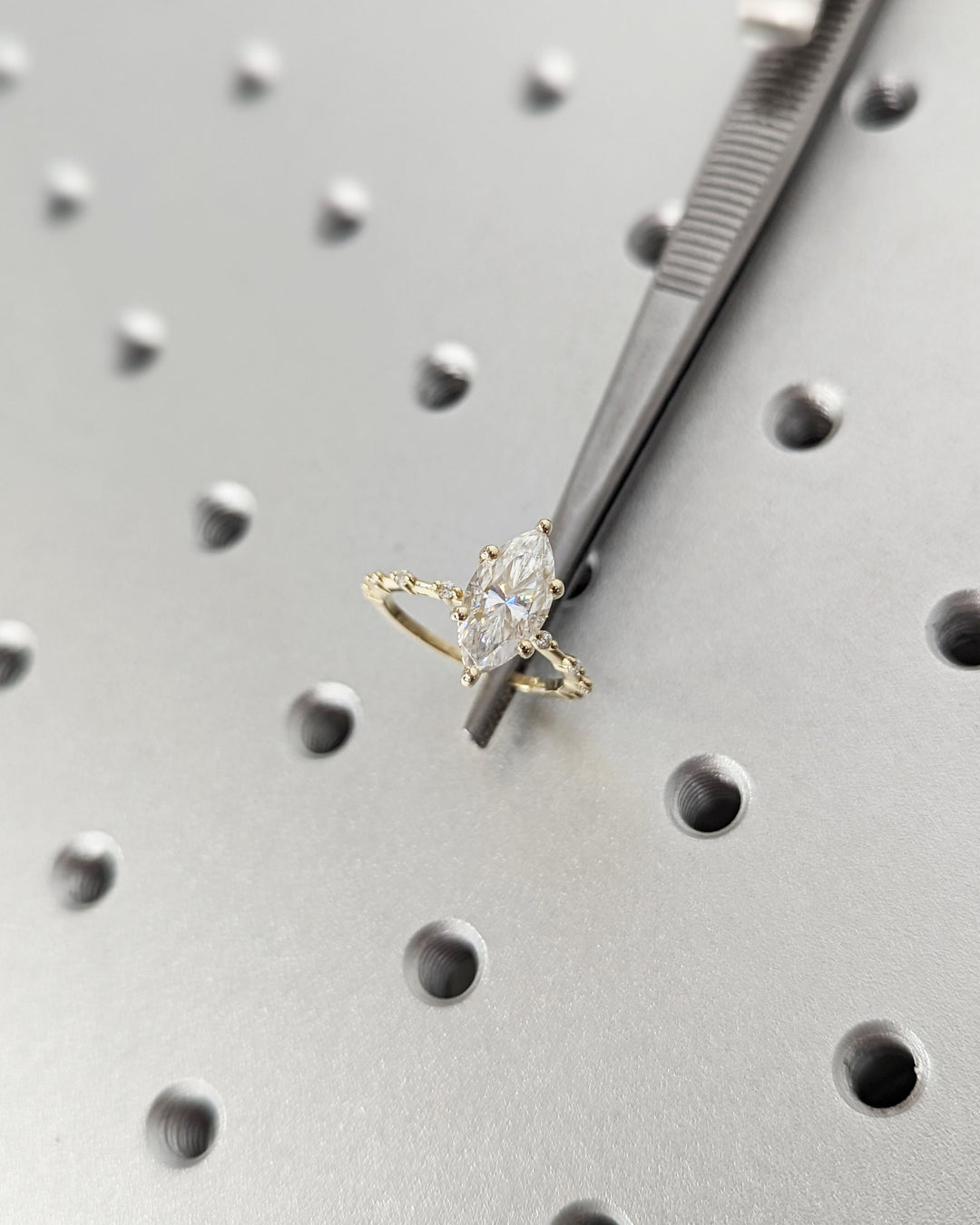 1.50CT Marquise Cut Hidden Halo Lab Grown Petite Pave Diamond Engagement Ring For Her Maximalist Wedding Ring