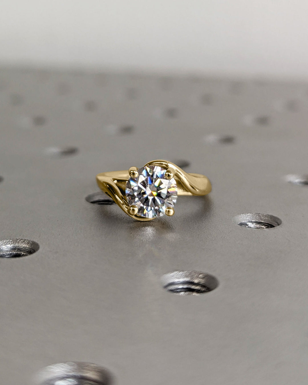 1.50CT Round Cut Twist Euro Shank Art Deco Lab Grown Diamond Engagement Ring