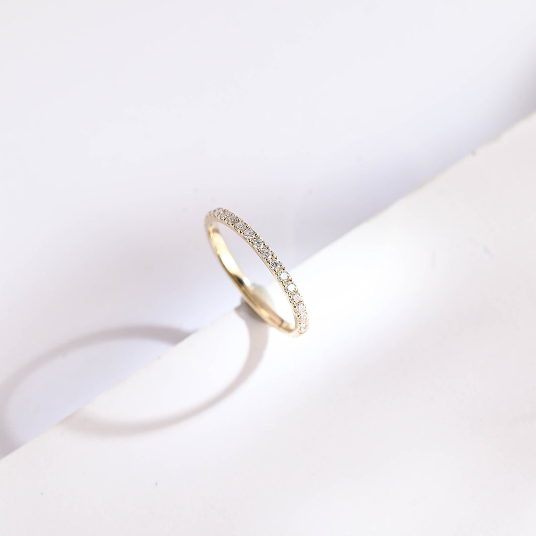 0.25CT Round Cut Full Eternity CVD EF/VVS Diamond Wedding Band For Women