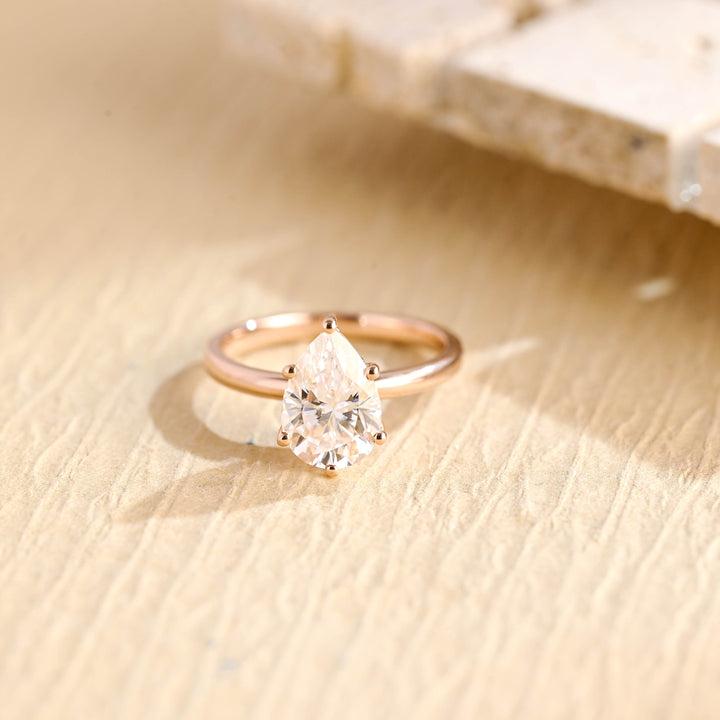 2.0CT Pear Cut Hidden Halo IGI Certified Lab Grown Diamond Engagement Ring For Women