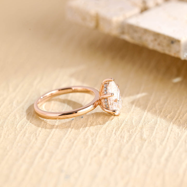 2.0CT Pear Cut Hidden Halo IGI Certified Lab Grown Diamond Engagement Ring For Women