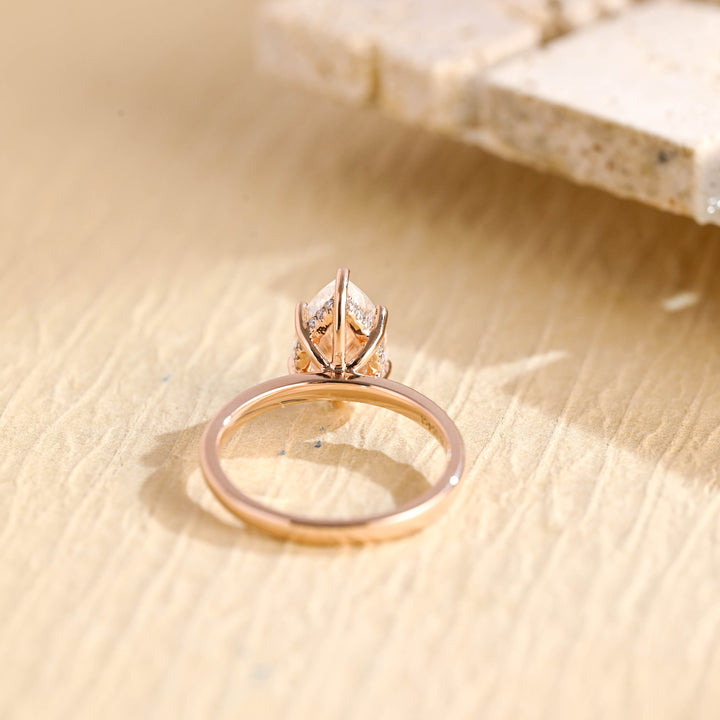 2.0CT Pear Cut Hidden Halo IGI Certified Lab Grown Diamond Engagement Ring For Women