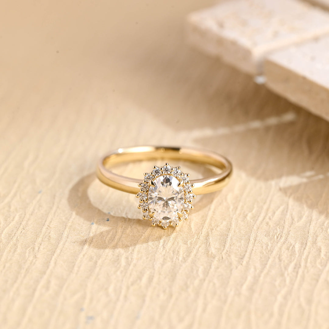 1.0CT Oval Cut Floral IGI Certified Lab Grown Diamond Engagement Ring For Her