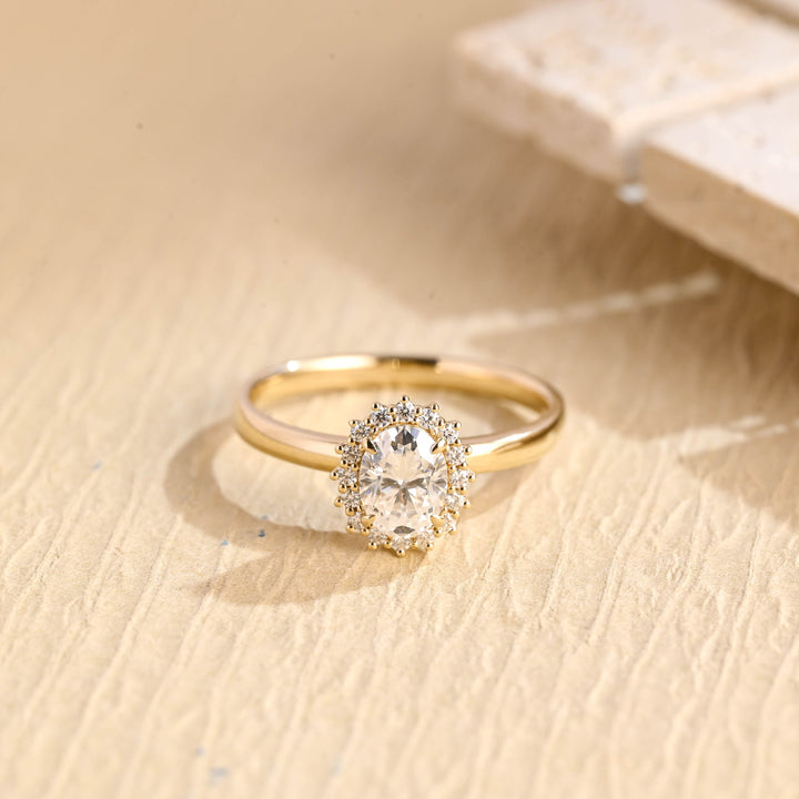 1.0CT Oval Cut Floral IGI Certified Lab Grown Diamond Engagement Ring For Her
