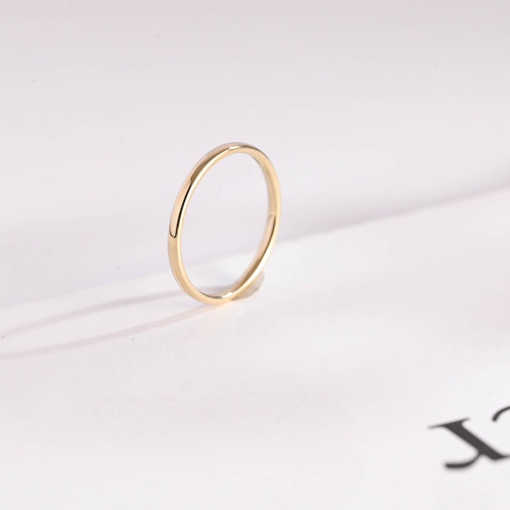 14k Solid Gold Minimalist Wedding Band, Christmas Gift