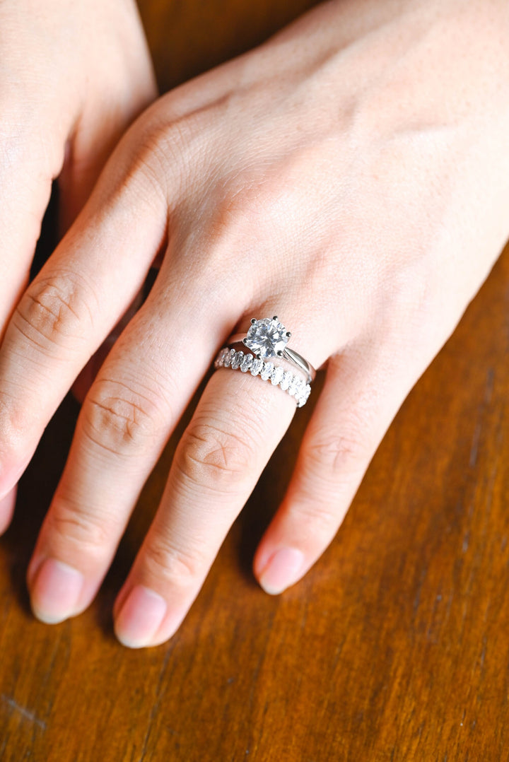 2.0CT Oval Cut Eternity CVD EF/VVS Diamond Wedding Band, For Women