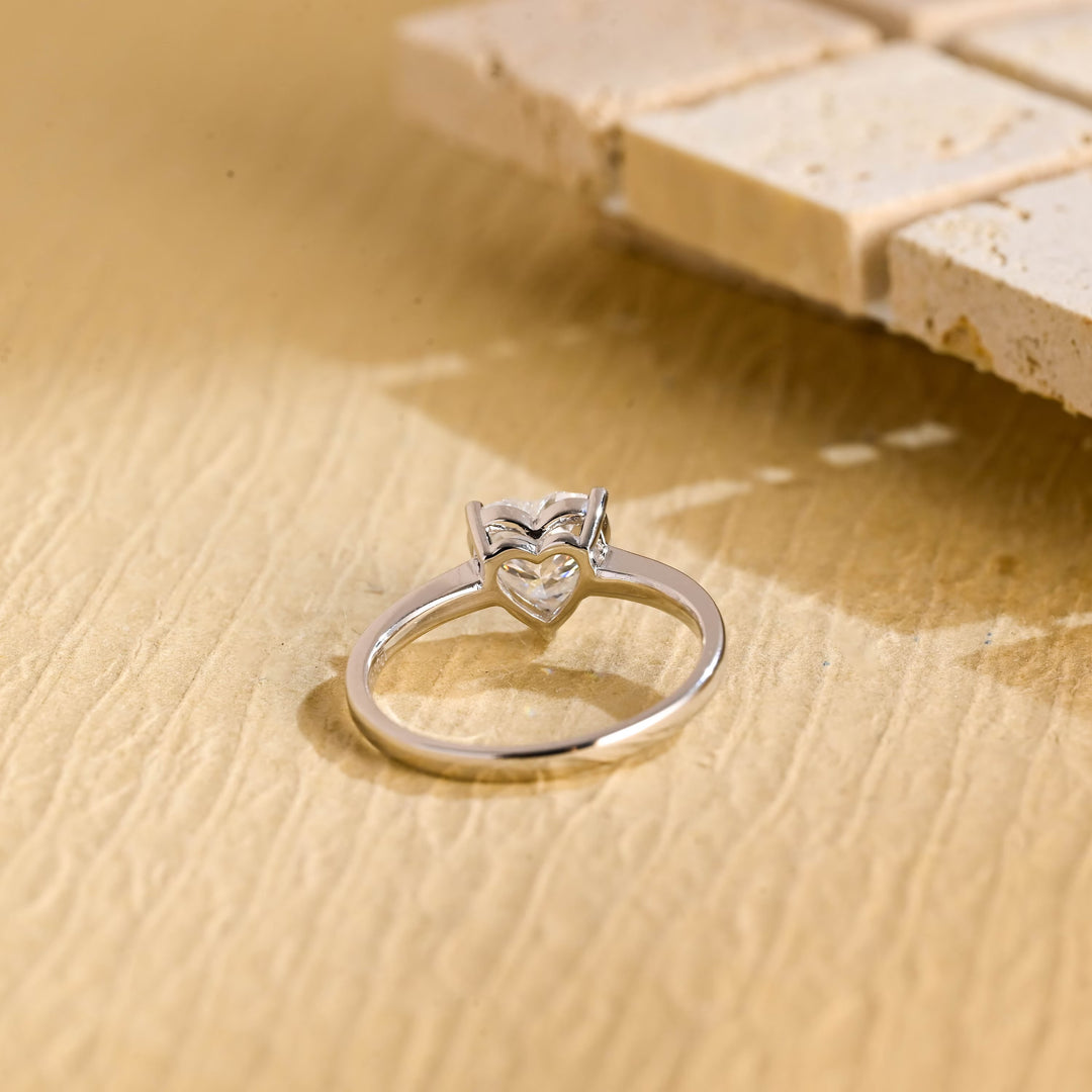 1.0CT Heart Cut Lab Grown Diamond Solitaire Engagement Ring For Her
