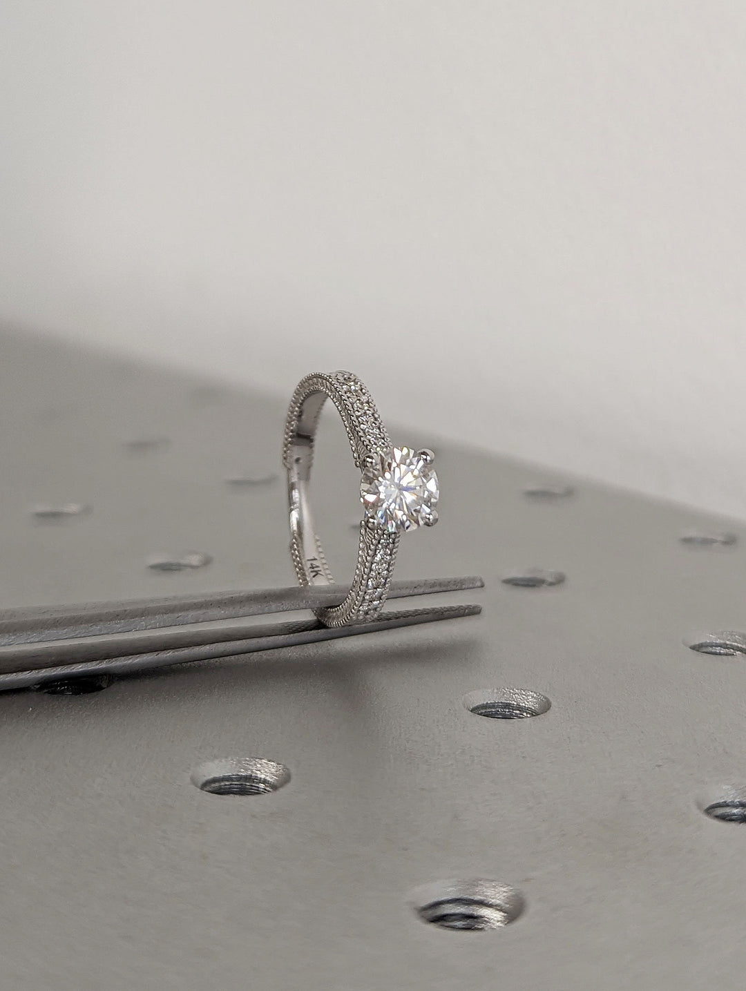 1.0CT Round Cut Unique  Vintage Lab Grown Diamond Engagement Ring Anniversary Gift