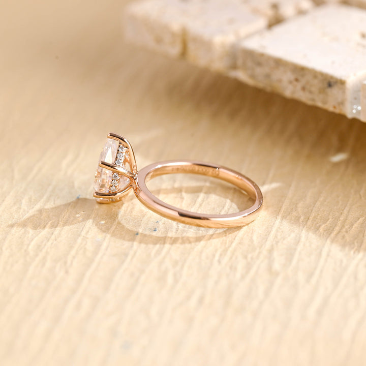 2.0CT Pear Cut Hidden Halo IGI Certified Lab Grown Diamond Engagement Ring For Women