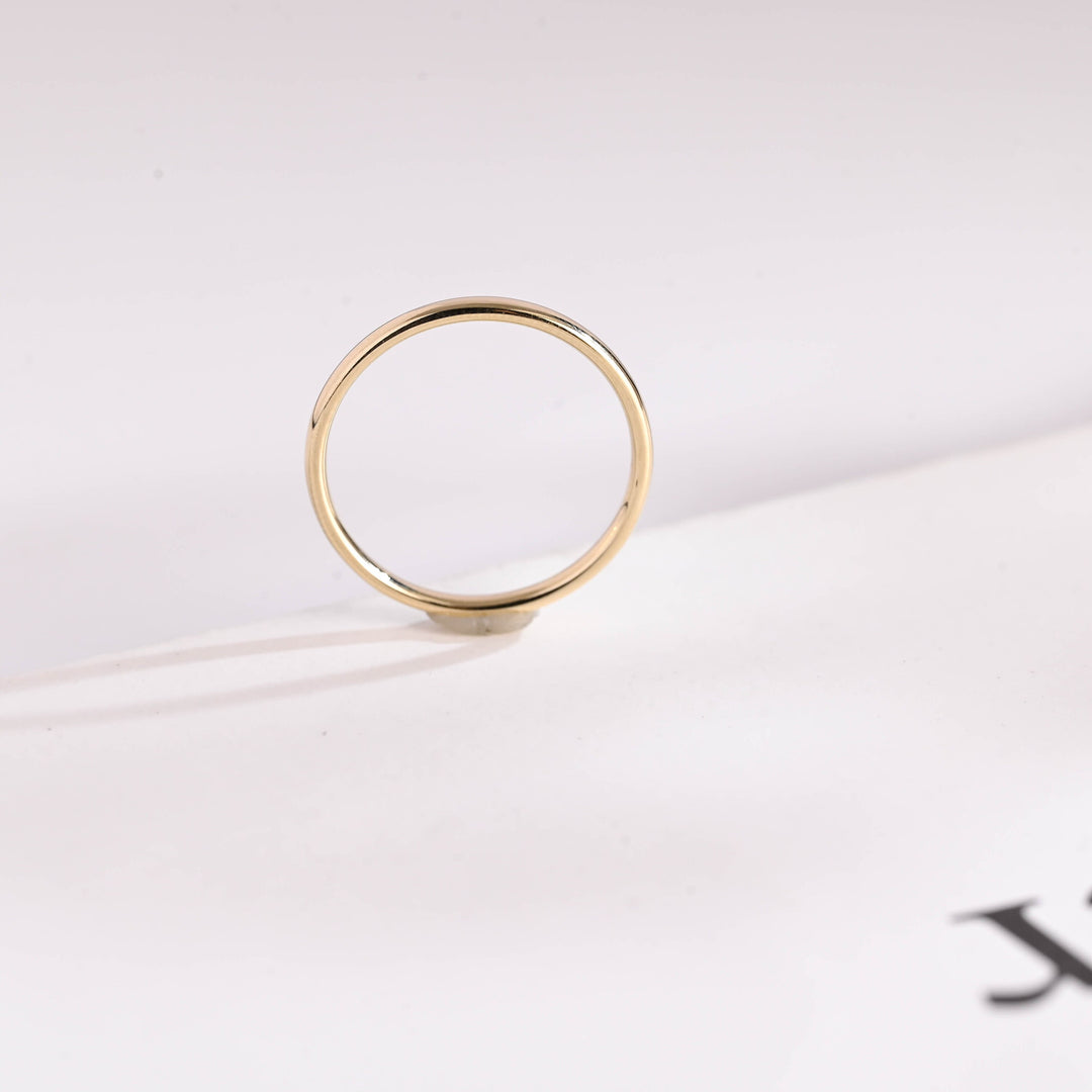 14k Solid Gold Minimalist Wedding Band, Christmas Gift