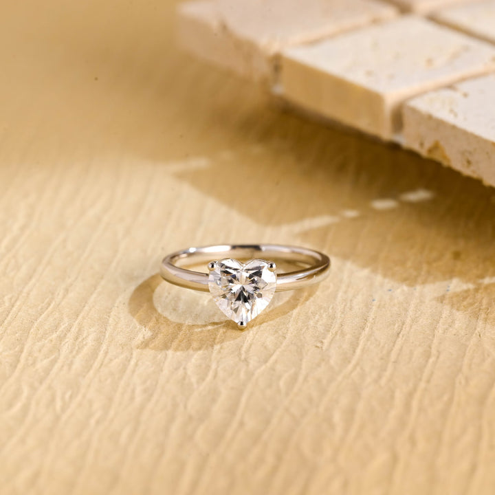 1.0CT Heart Cut Lab Grown Diamond Solitaire Engagement Ring For Her