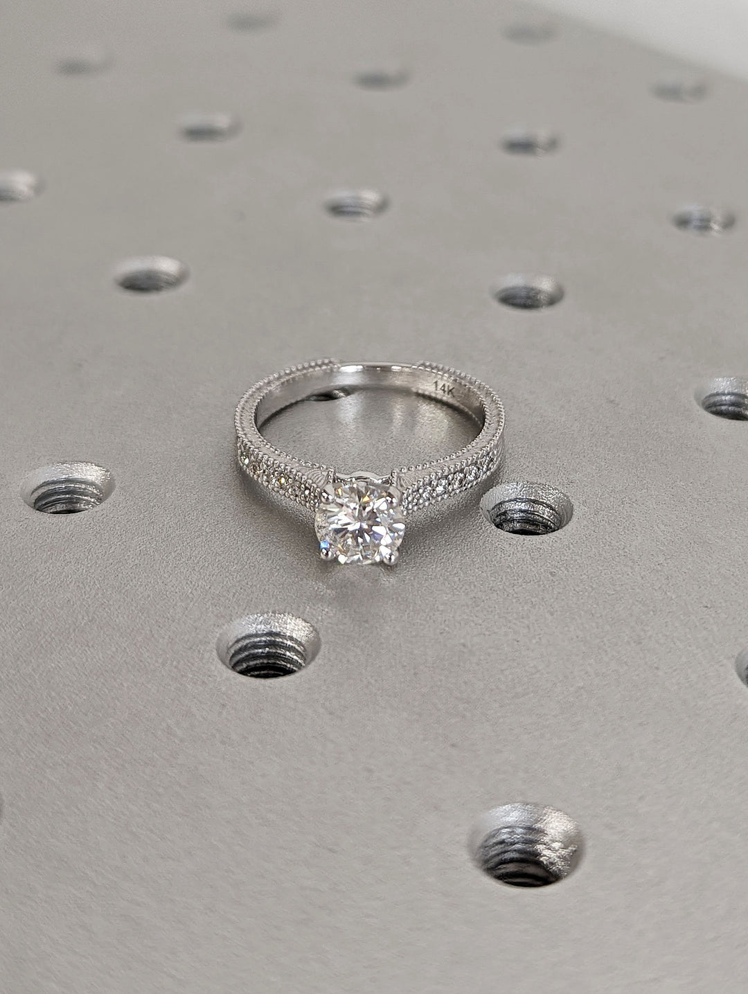 1.0CT Round Cut Unique  Vintage Lab Grown Diamond Engagement Ring Anniversary Gift