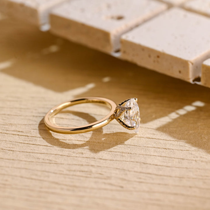 0.50CT Pear Cut Lab Grown Diamond Solitaire Engagement Ring For Women