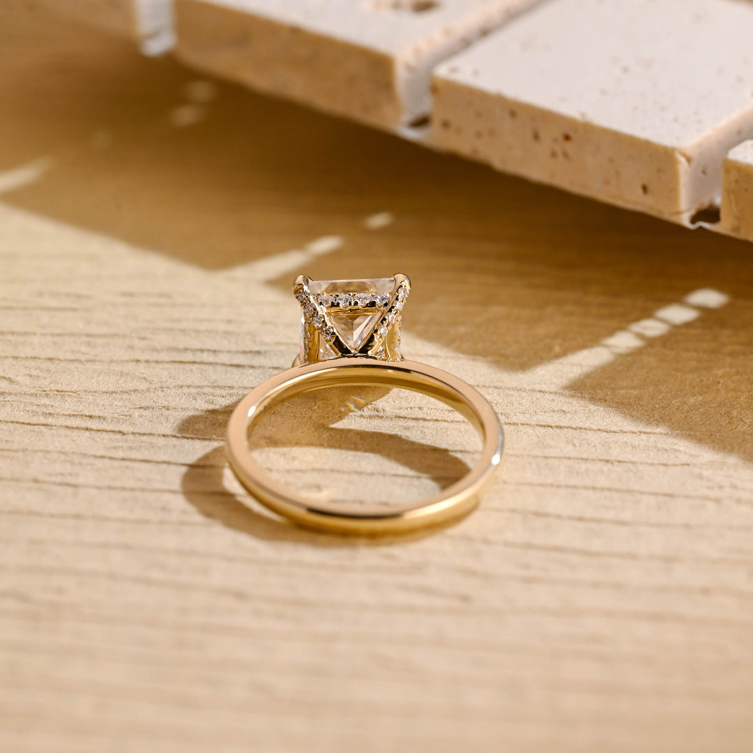 2.0CT Princess Cut Hidden Halo IGI Certified Lab Grown Diamond Engagement Ring For Her