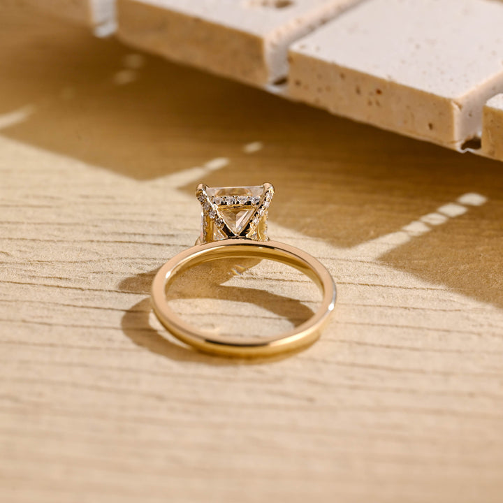 2.0CT Princess Cut Hidden Halo IGI Certified Lab Grown Diamond Engagement Ring For Her
