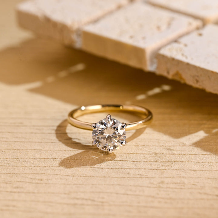 1.50CT Round Cut Lab Grown Diamond Hidden Halo Engagement Ring For Women